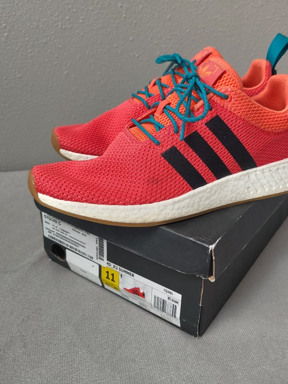 Size 11 - Adidas NMD R2 CQ3081 Orange Running Sneakers Men’s Summer Edition